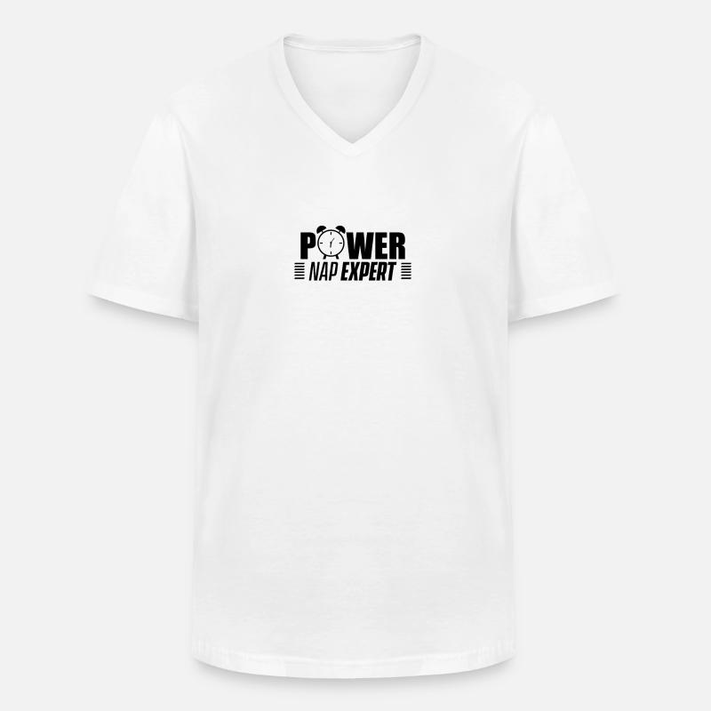 Power Napping Nickerchen Experte - Men's V-Neck T-Shirt - white