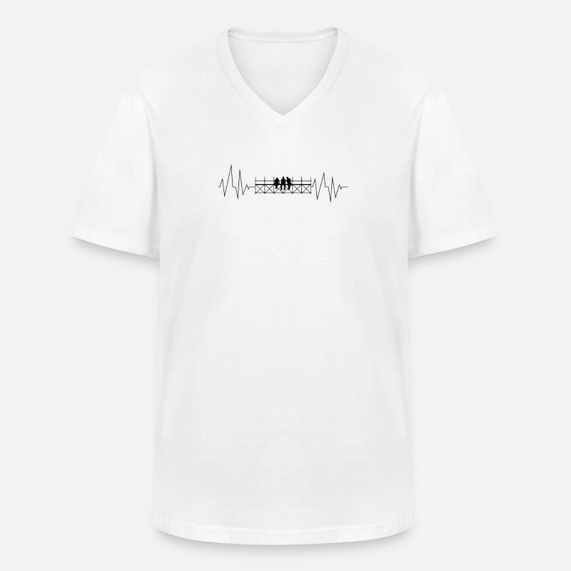 Gerüstbauer - Männer-T-Shirt mit V-Ausschnitt - Weiß