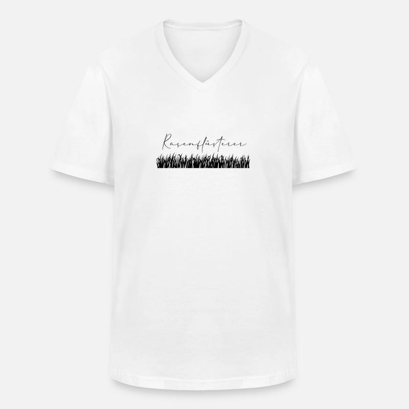 Rasenflüsterer Hobbygärtner Geschenkidee Rasenmähe - Männer-T-Shirt mit V-Ausschnitt - Weiß