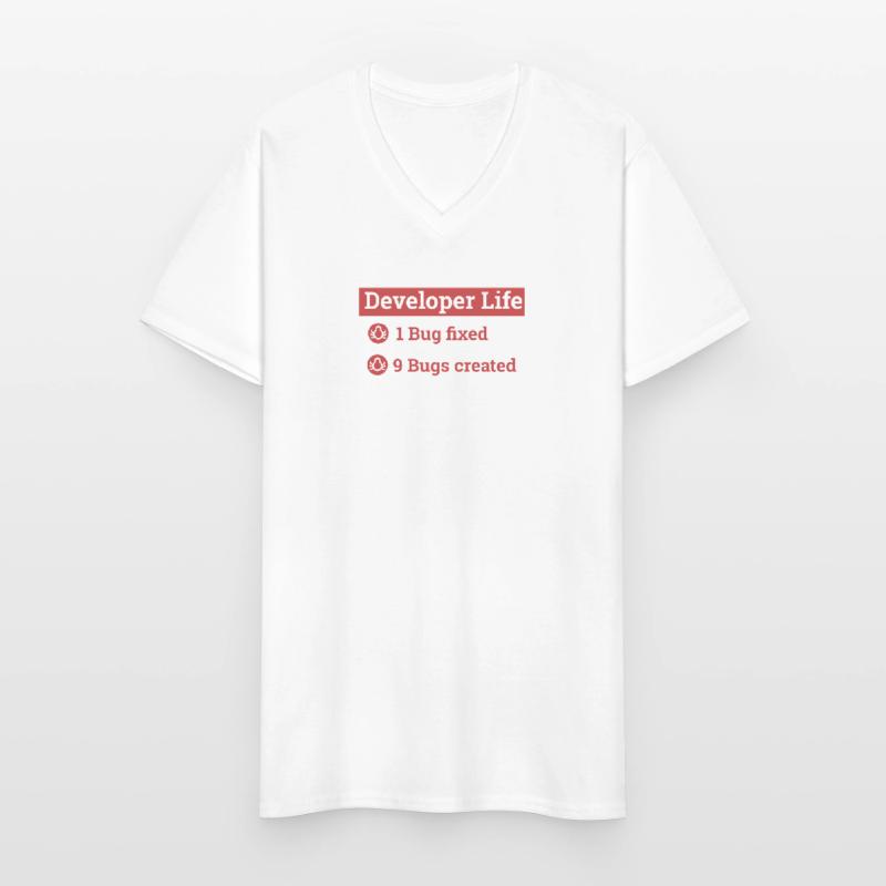 « Developer life » | Programmeur, programmeur T-shirt col V Homme