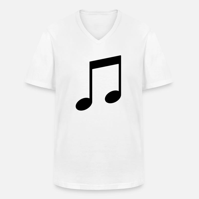 Musiknote - Männer-T-Shirt mit V-Ausschnitt - Weiß