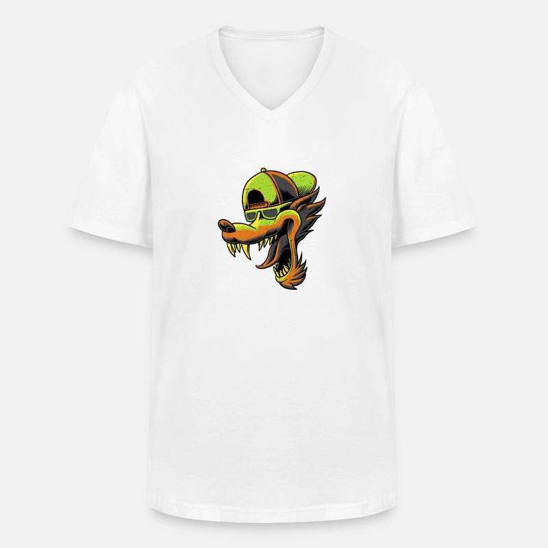 cooler Hund - Männer-T-Shirt mit V-Ausschnitt - Weiß