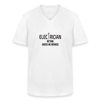 elektricien - Klassiek mannen T-shirt met V-hals - wit - Voor - AI Model Male 185 light (185cm)