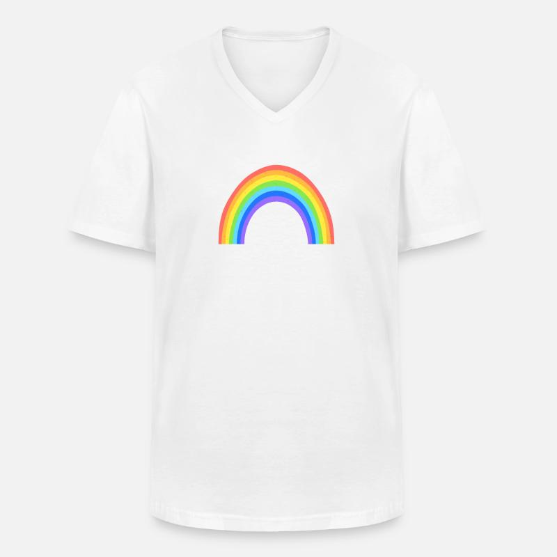 Rainbow - Männer-T-Shirt mit V-Ausschnitt - Weiß