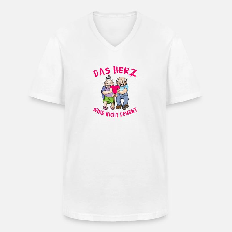 Das Herz Wird Nicht Dement - Männer-T-Shirt mit V-Ausschnitt - Weiß