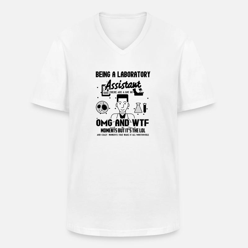 Als Laborassistent Hemden - Männer-T-Shirt mit V-Ausschnitt - Weiß