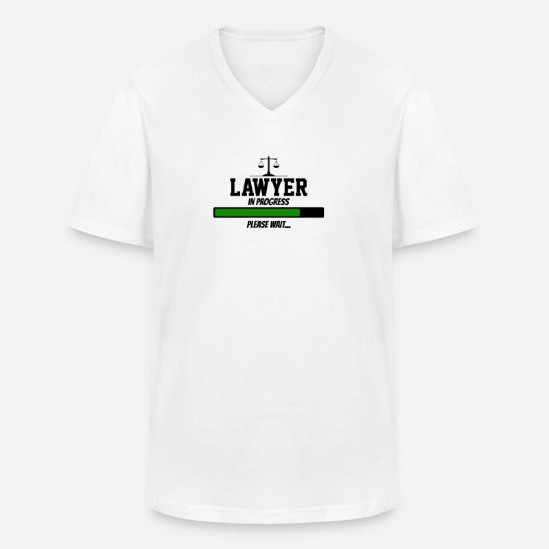 lawyer in progress please wait - Männer-T-Shirt mit V-Ausschnitt - Weiß