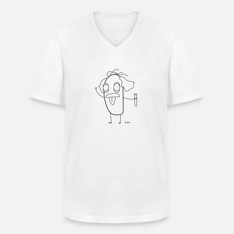 Chillions Albert - Männer-T-Shirt mit V-Ausschnitt - Weiß