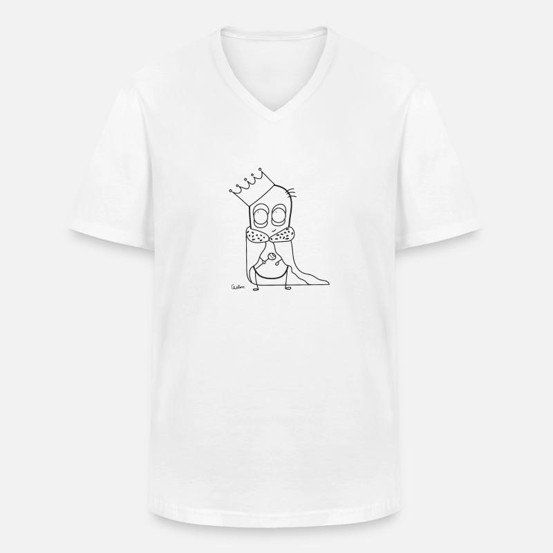 Chillions König - Männer-T-Shirt mit V-Ausschnitt - Weiß