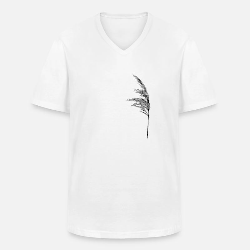 Halm im Wind - Männer-T-Shirt mit V-Ausschnitt - Weiß