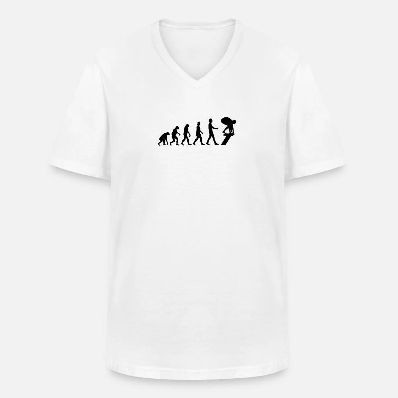 Schwimmer Evolution Schwimmen Geschenk - Männer-T-Shirt mit V-Ausschnitt - Weiß