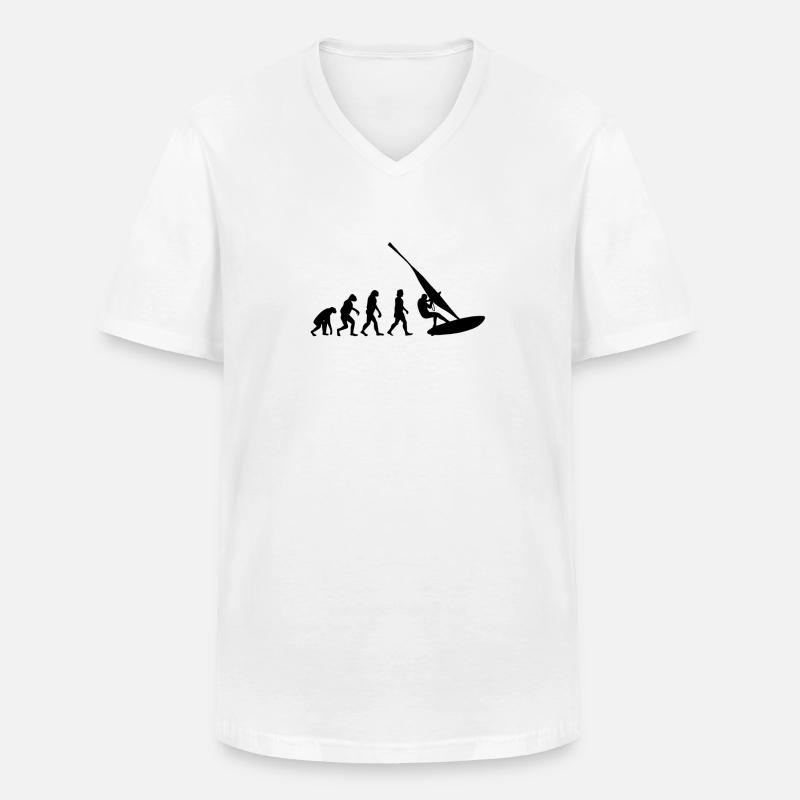 Windsurfen Windsurfer Geschenk Surfen Evolution - Männer-T-Shirt mit V-Ausschnitt - Weiß
