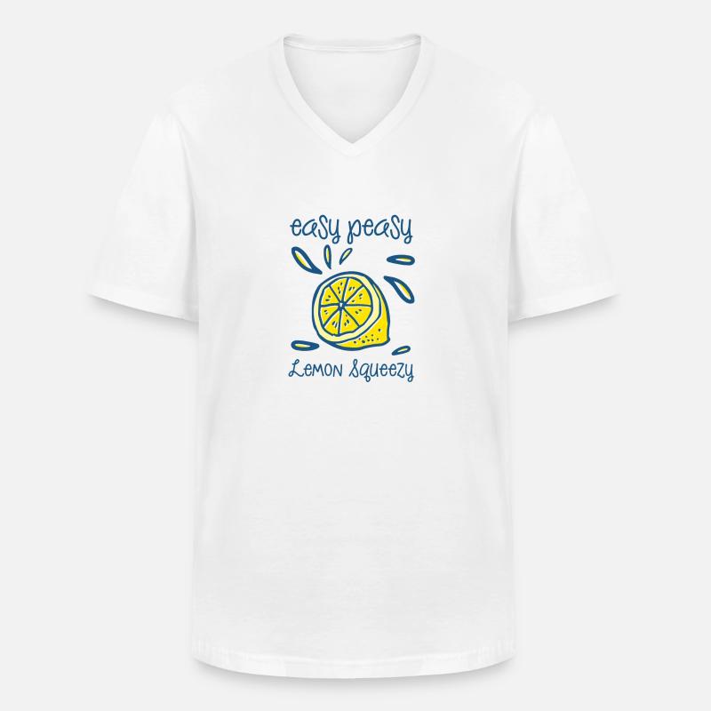 Easy Peasy Lemon Squeezy - Männer-T-Shirt mit V-Ausschnitt - Weiß