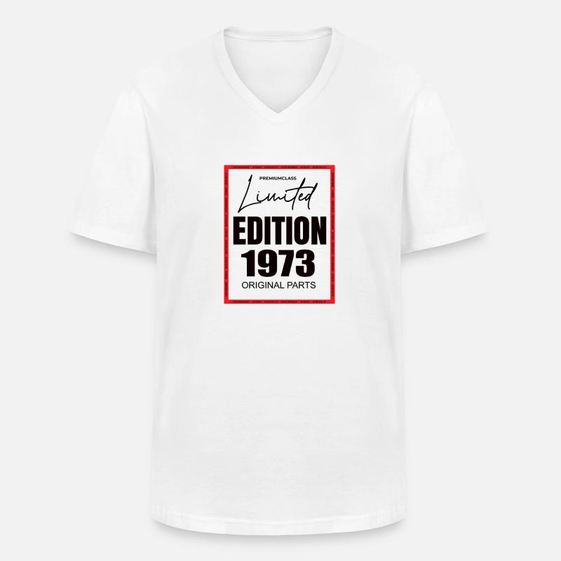 Limited Edition 1973 - Männer-T-Shirt mit V-Ausschnitt - Weiß