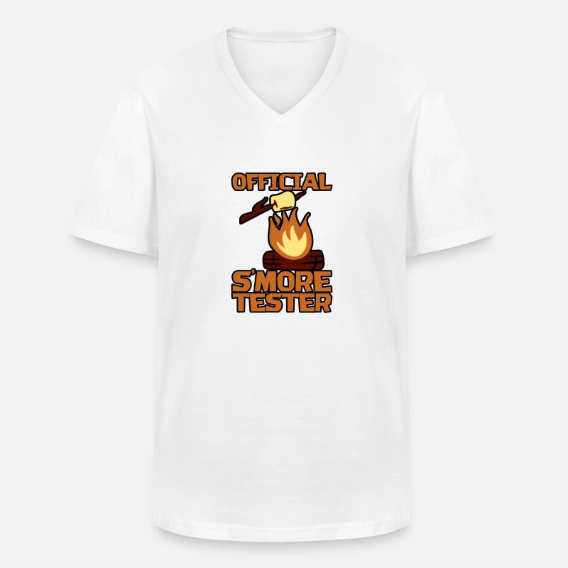 Official S'more Tester - Männer-T-Shirt mit V-Ausschnitt - Weiß