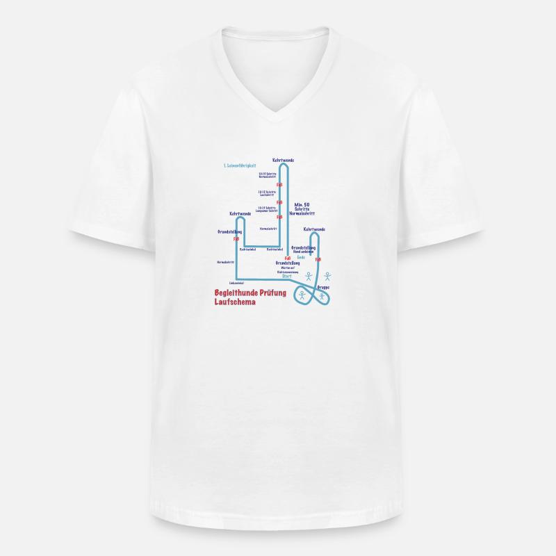 Begleit Hunde Laufschema - Männer-T-Shirt mit V-Ausschnitt - Weiß