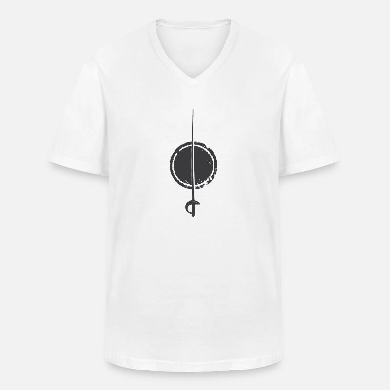 Fechten Épée - Männer-T-Shirt mit V-Ausschnitt - Weiß