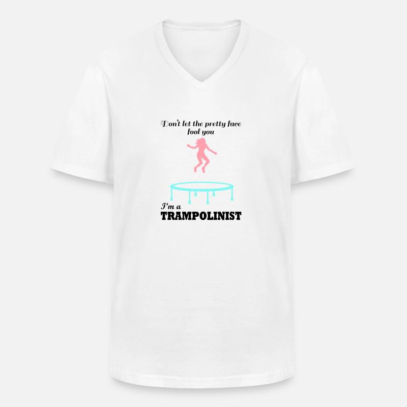 Trampolin, Hobbysport, Springen, - Männer-T-Shirt mit V-Ausschnitt - Weiß