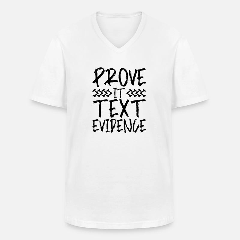 Prove It, Text Evidence 24 - Männer-T-Shirt mit V-Ausschnitt - Weiß