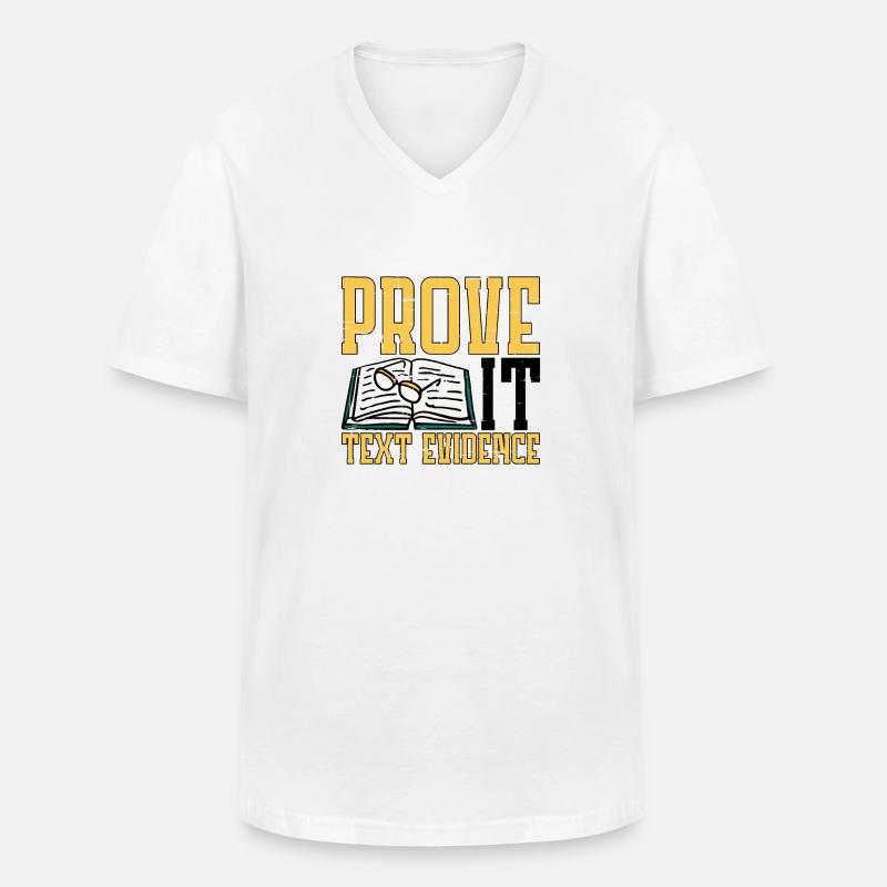 Prove It, Text Evidence 21 - Männer-T-Shirt mit V-Ausschnitt - Weiß