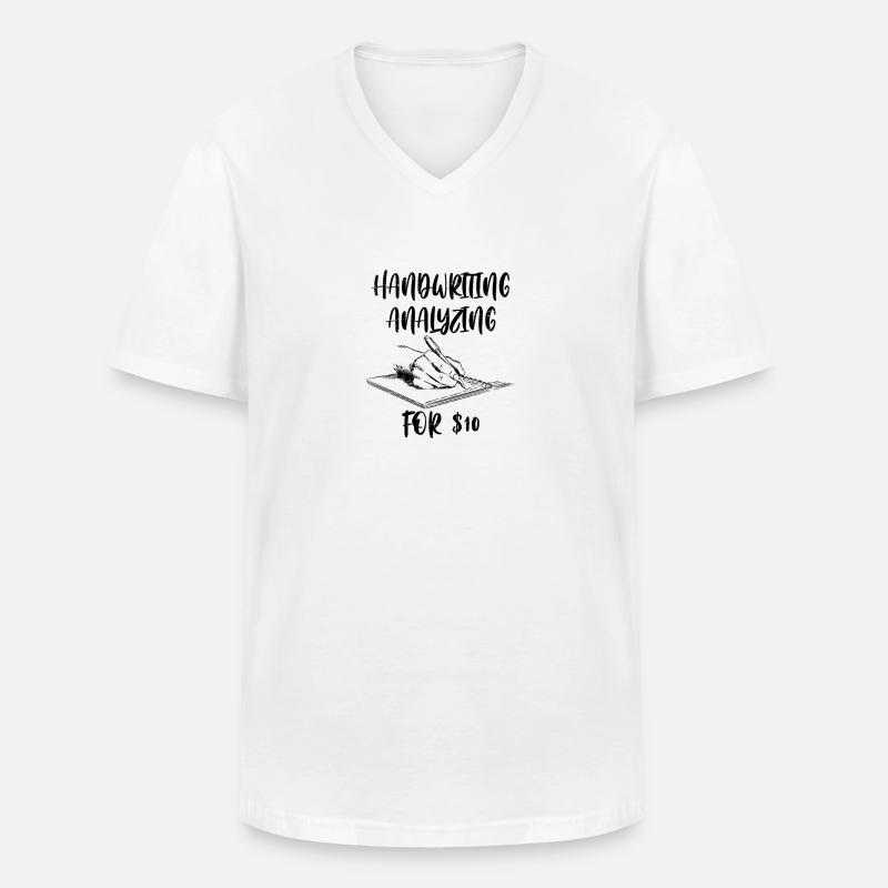 Handwriting Reader Handwriting Reading Funny - Men's V-Neck T-Shirt - white