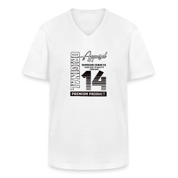 2014 Vintage Birthday Vintage Gift Retro - Men's V-Neck T-Shirt - white - Front - AI Model Male 185 light (185cm)