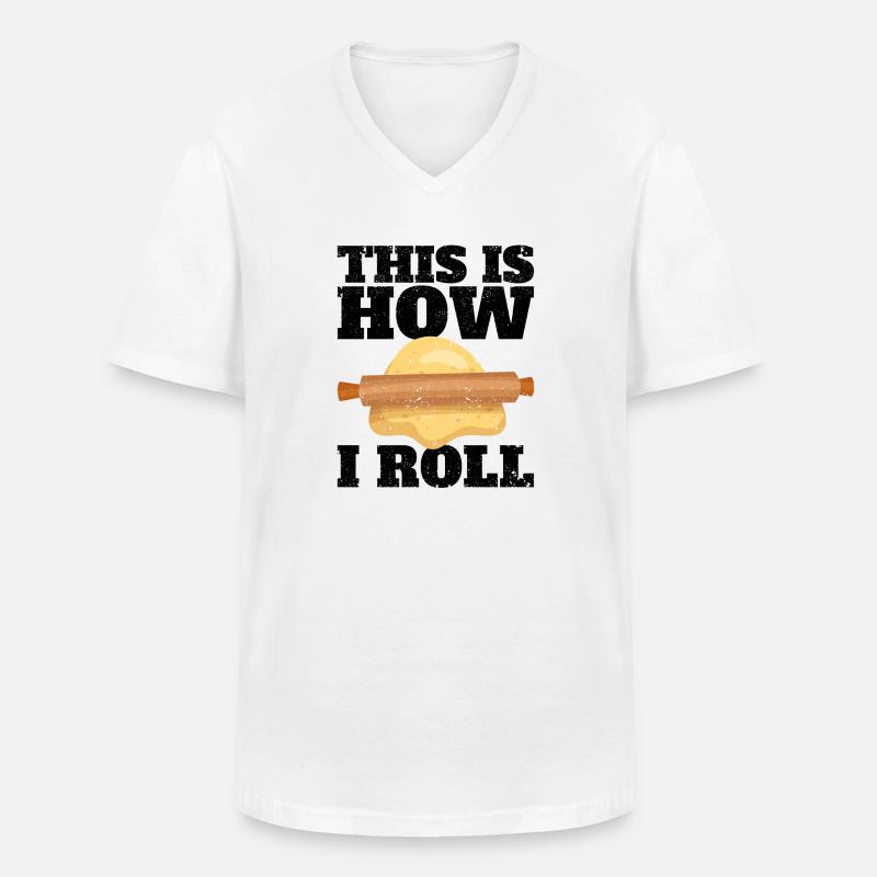 Lustiger Brotbacken-Bäcker - Männer-T-Shirt mit V-Ausschnitt - Weiß