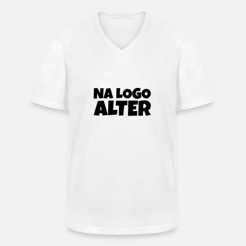 Na logo Alter - Männer-T-Shirt mit V-Ausschnitt - Weiß