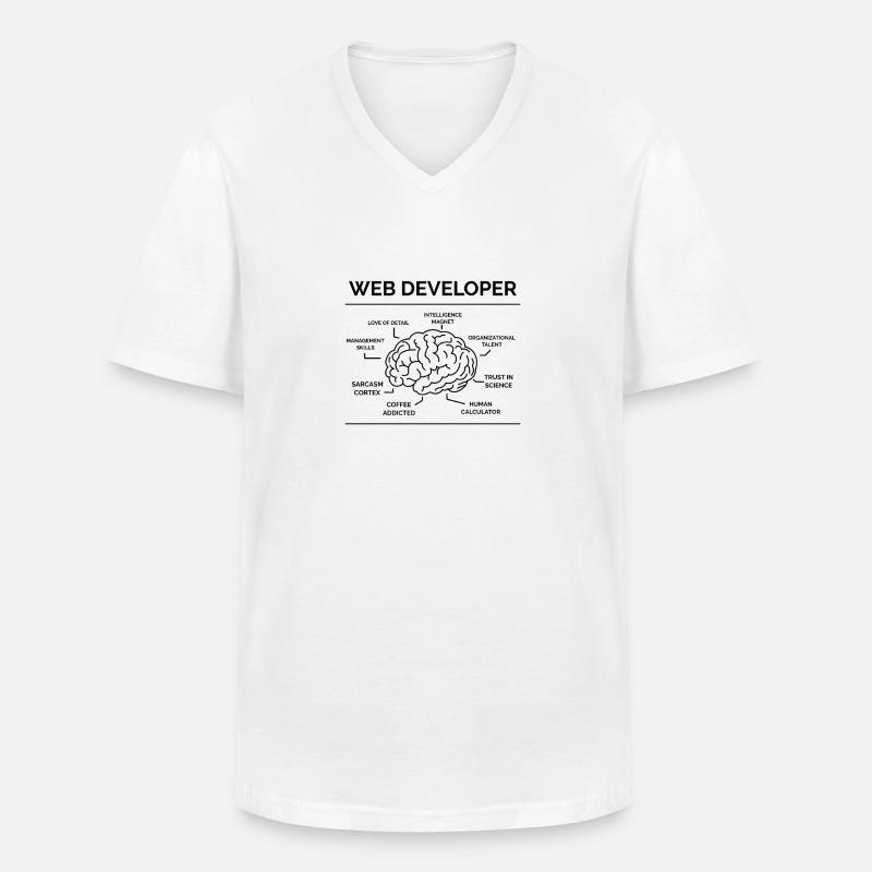 Web Developer Programmer - Men's V-Neck T-Shirt - white