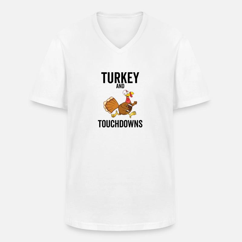 Türkei und Touchdowns - Männer-T-Shirt mit V-Ausschnitt - Weiß