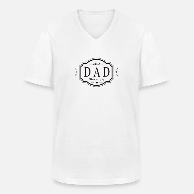 Bester Papa seit 1973 - Männer-T-Shirt mit V-Ausschnitt - Weiß