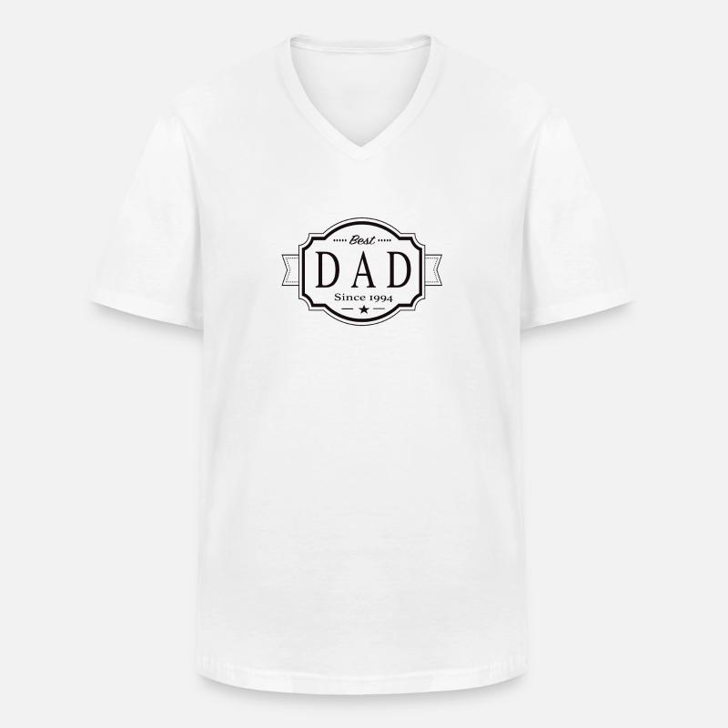 Bester Papa seit 1994 - Männer-T-Shirt mit V-Ausschnitt - Weiß
