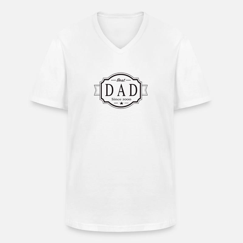 Bester Papa seit 2000 - Männer-T-Shirt mit V-Ausschnitt - Weiß