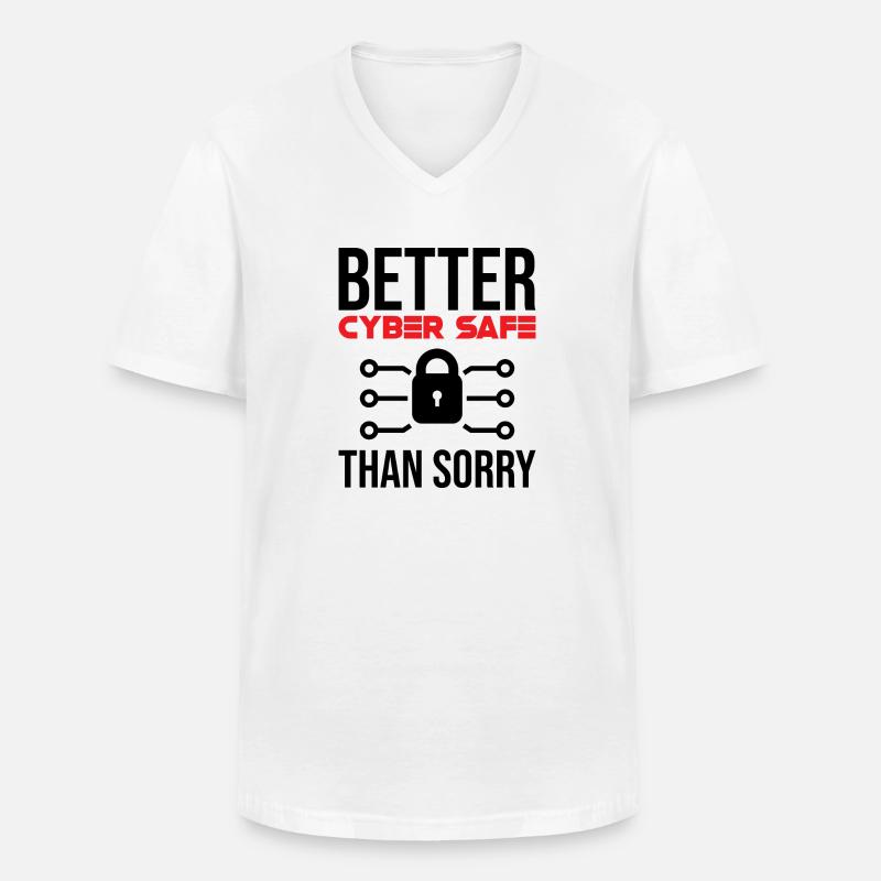 Cybersecurity Computersicherheit Cybersecurity - Männer-T-Shirt mit V-Ausschnitt - Weiß