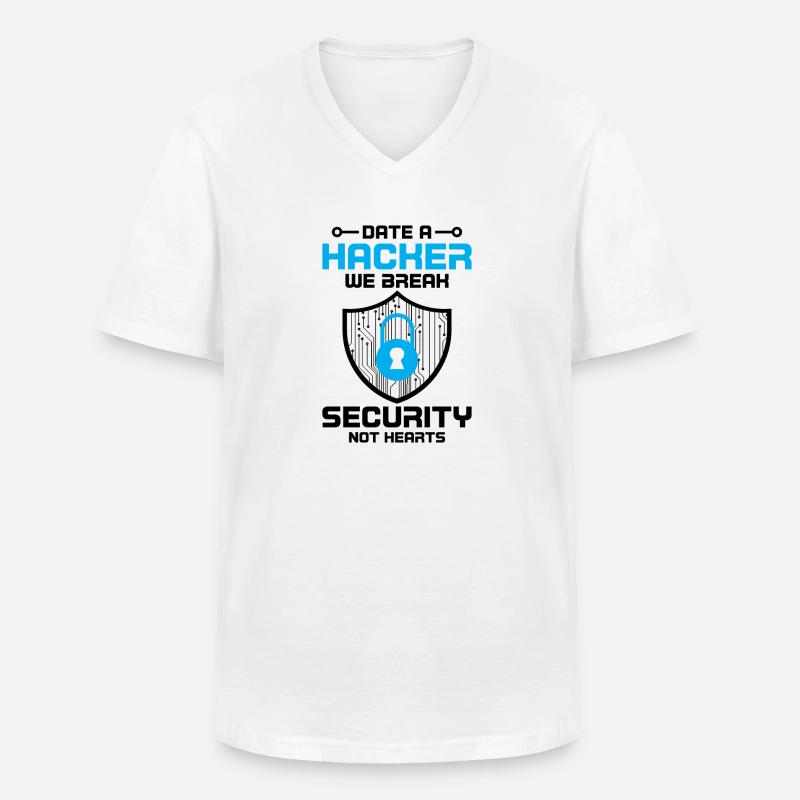 Cybersecurity Computersicherheit Cybersecurity - Männer-T-Shirt mit V-Ausschnitt - Weiß