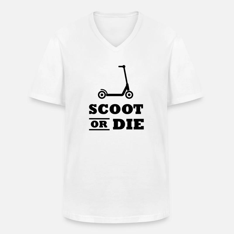 E-Scooter E-Roller Scooter - Männer-T-Shirt mit V-Ausschnitt - Weiß