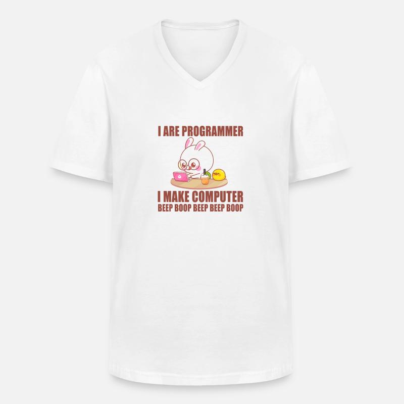 Ich bin Programmierer - Männer-T-Shirt mit V-Ausschnitt - Weiß