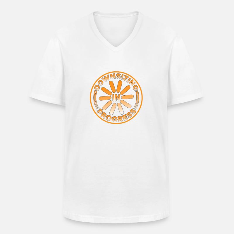 Downsizing In Progress 15 - Men's V-Neck T-Shirt - white