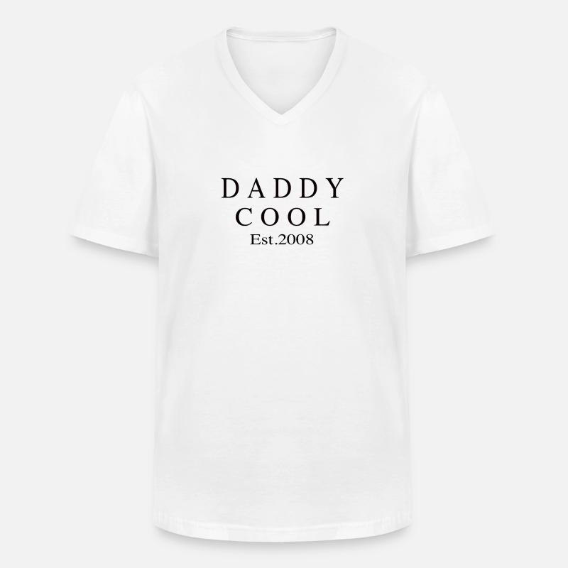 Daddy Cool est 2008 - Männer-T-Shirt mit V-Ausschnitt - Weiß