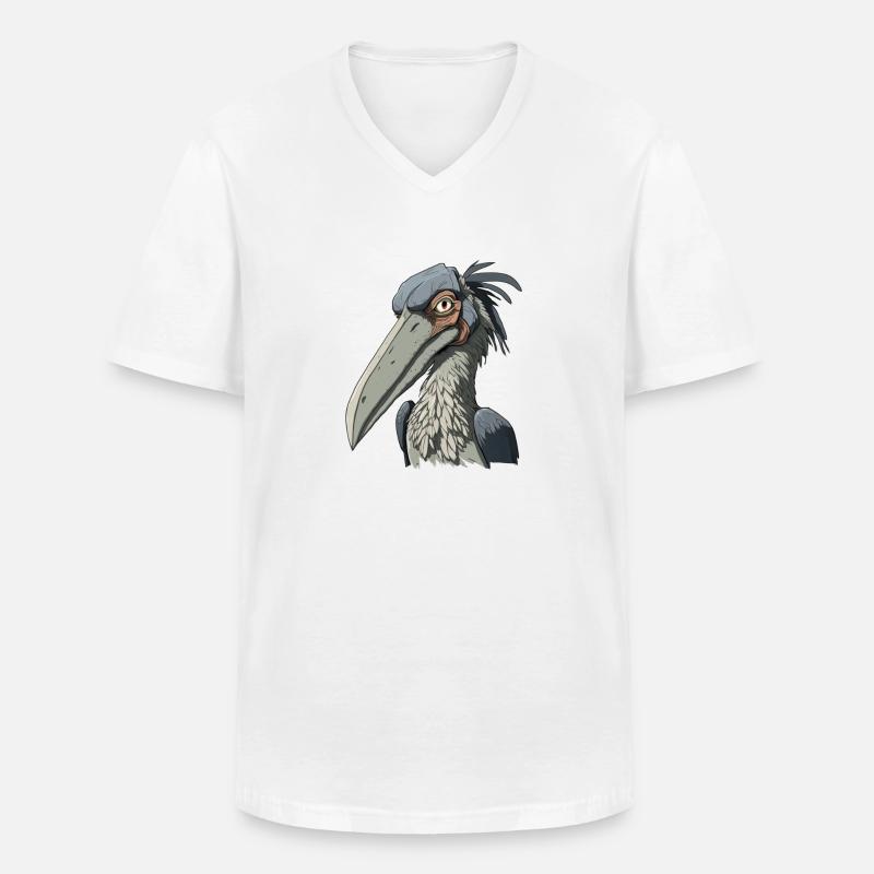 Schuhschnabel - Männer-T-Shirt mit V-Ausschnitt - Weiß