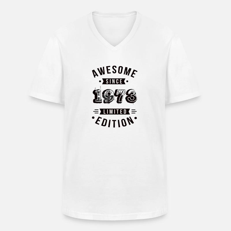 Awesome Since 1973 Limited Edition - Männer-T-Shirt mit V-Ausschnitt - Weiß