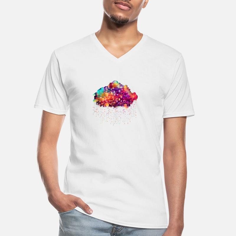 Cloud Computing Cyberpunk Developer IT Computer T-shirt col V Homme