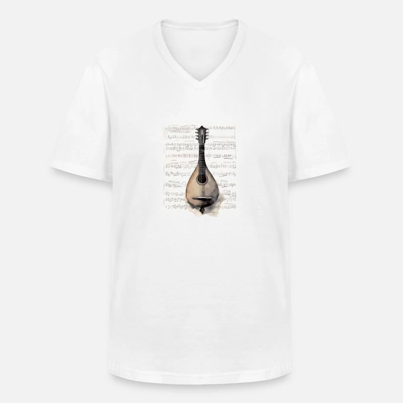 Authentische Balalaika-musik, Traditionelles - Männer-T-Shirt mit V-Ausschnitt - Weiß