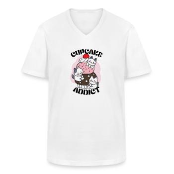 Cupcake addict - Männer-T-Shirt mit V-Ausschnitt - Weiß - Vorne - AI Model Male 185 light (185cm)