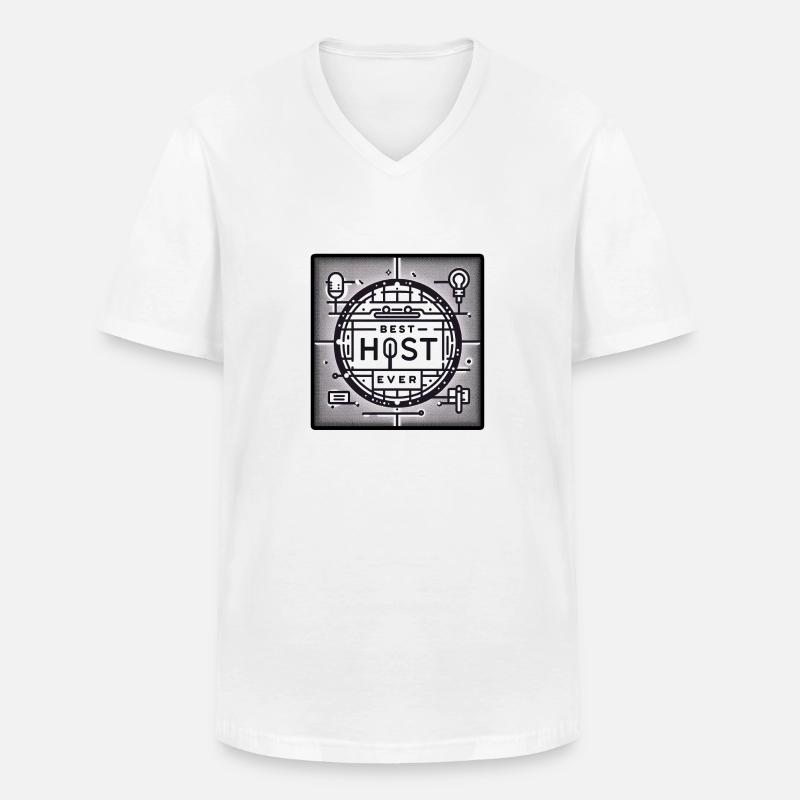 Best Host Ever 24 - Männer-T-Shirt mit V-Ausschnitt - Weiß