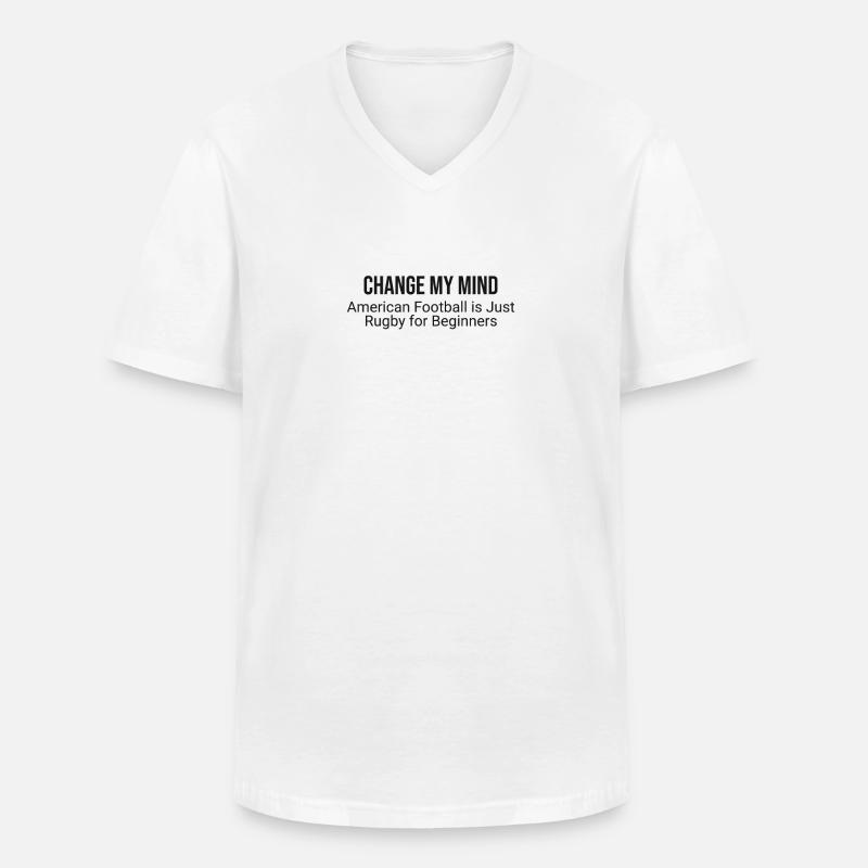 Fußball Oder Rugby? Anfängerdebatte - Männer-T-Shirt mit V-Ausschnitt - Weiß