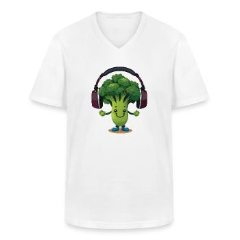 Bubatz - DJ - Musik - Legalize it - Brokkoli - Männer-T-Shirt mit V-Ausschnitt - Weiß - Vorne - AI Model Male 185 light (185cm)