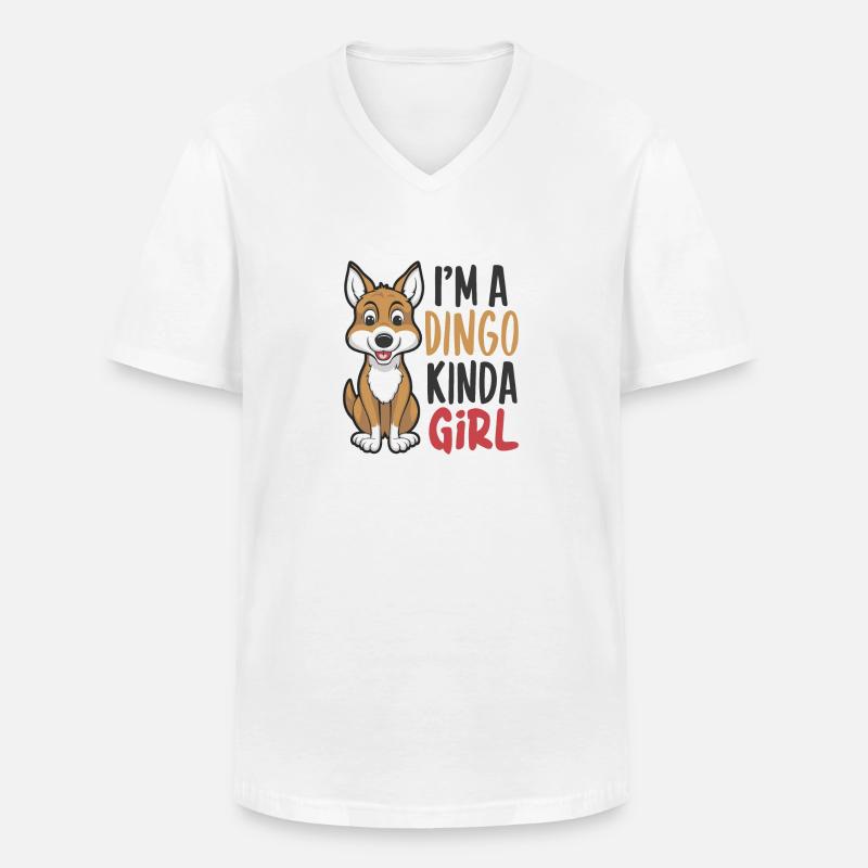 Australischer Dingo - Männer-T-Shirt mit V-Ausschnitt - Weiß