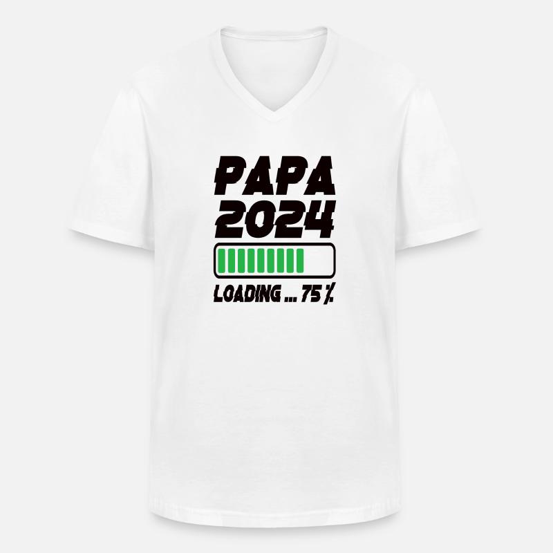 Papa 2024 Loading - Männer-T-Shirt mit V-Ausschnitt - Weiß