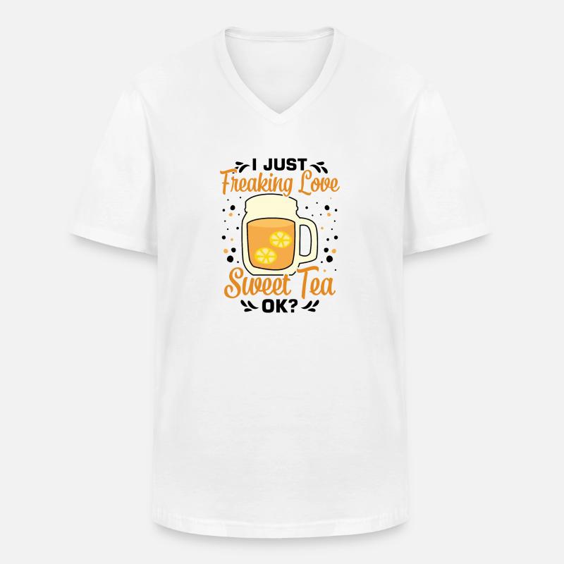 Süßer Tee - Männer-T-Shirt mit V-Ausschnitt - Weiß